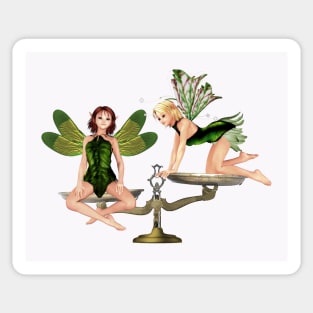 Libra woman girl fairy faerie elf scales Sticker